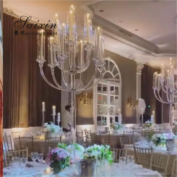 13 Arms Crystal Glass Candelabra Centerpiece Wedding 150CM