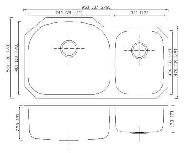 Drop In Double Bowl Double Drainer Kitchen Sink 37 L X 20 W Dimension