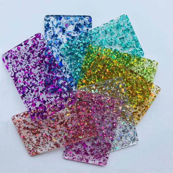 Gold Clear Glitter Acrylic Panel Home Exhibition Rack Daylight Lamp Decor