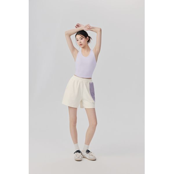 Lightweight Lavender Quick-Dry Active Shorts for Women with Elastic Waistband for Gym and Running