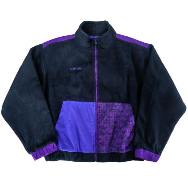 Mens sweatshirt knitted jacket thick warm polyester polar fleece fabric casual solid color design with zipper closure for winter
