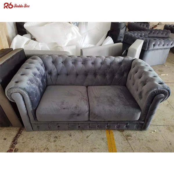 Sectional Tufted Leather Sofa Furniture For Villa White Black