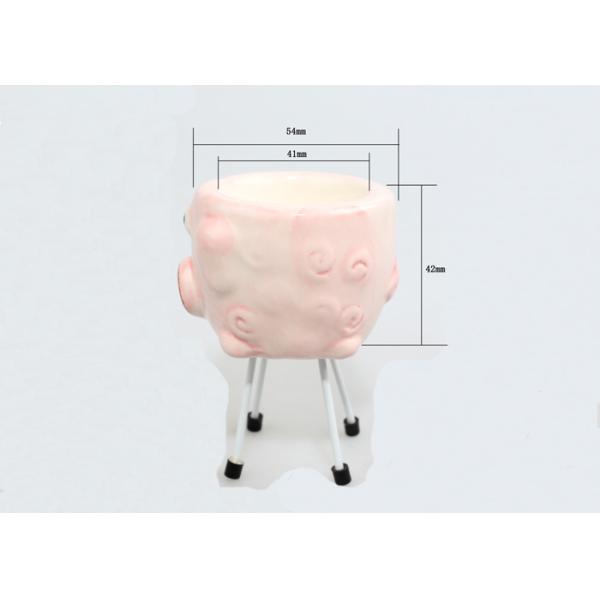 Novelty Ceramic Egg Holder , Animal Ceramic Egg Cups 3D Figure With Metal Leg