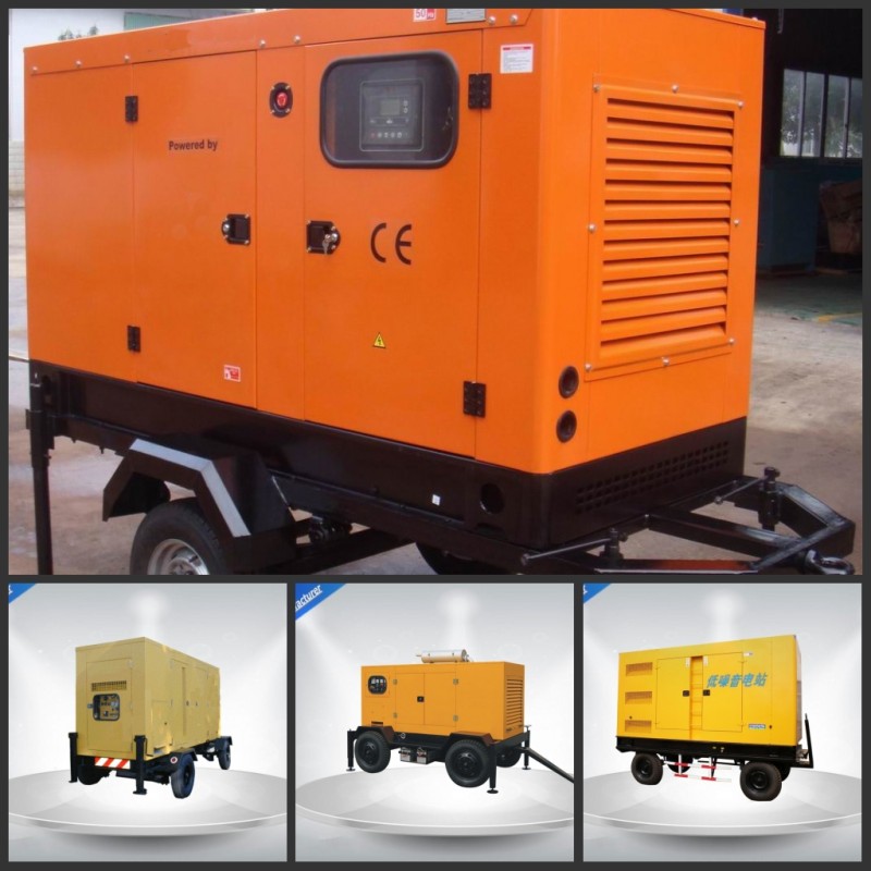 Brushless Quiet Running Mobile Generators Trailer Mounted Class H Insulation 300Kva