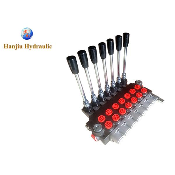 La válvula de control manual del control 7 de la plataforma hidráulica de las maneras 40Liters 7levers BSP estándar vira hacia el lado de babor
