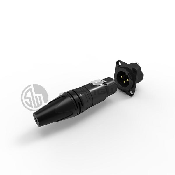 Видео XLR соединитель 10A водонепроницаемый женский 3 пинный разъединитель