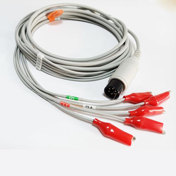 6P Dixtal Omnimed Monitor Animal ECG Cable 5 Lead  Grabber AAMI