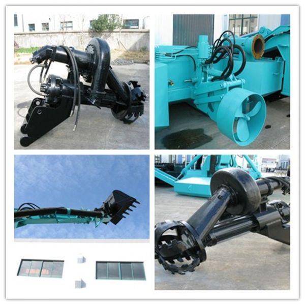 Multipurpose Amphibious Dredger 15m Dredging Depth 60cm Draught 450m3/h Water Flow