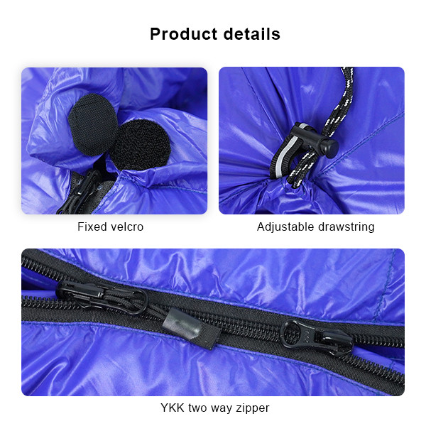 Холодная погода вниз спальный мешок для мам водонепроницаемый синий детский спальный мешок 20D нейлон