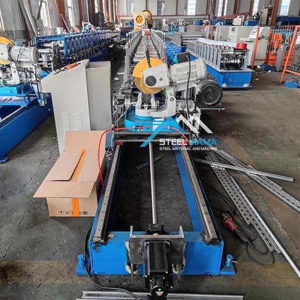Flying Cutting Hydraulic Punching Hole High Speed Unistruct C Channel Roll Forming Machine
