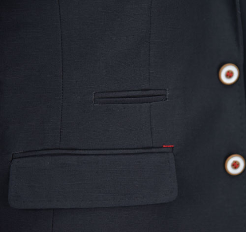 Half Lining Black Mens Casual Blazer Jacket 50% Cotton 50% Linen Skintight