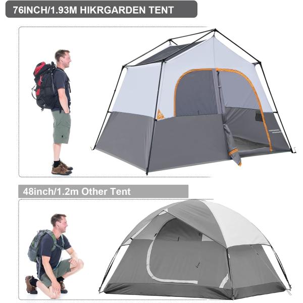 HIKERGARDEN Tente de camping pour 6 personnes - Portable facile à installer Tente familiale pour le camp, Tente de cabine en tissu étanche à l'air libre