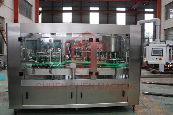 Monoblock Glass Bottle Filling Line 3 In 1 Juice Rinsing Filling Sealing Machine
