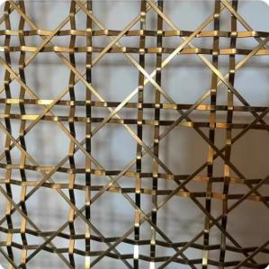 装飾用金属ワイヤ網 アンティーク・ブラス 建築用織りサテン・ブラス ホテルのロビー用 クリエイティブ・グリル キャビネット ドアの装飾