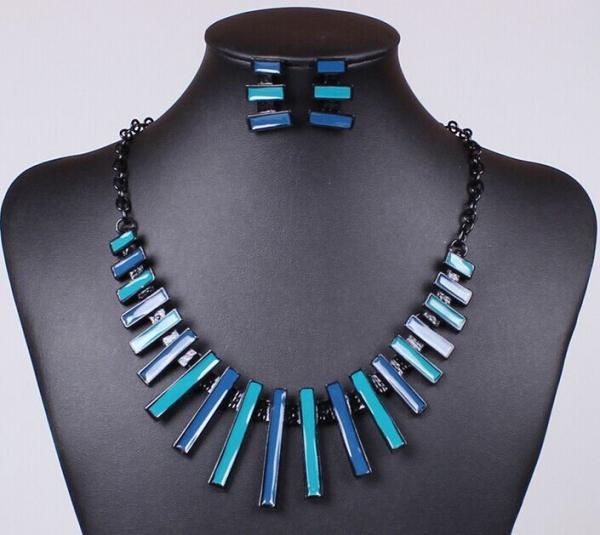Hot models plating Wing Necklace Set black drop oil color