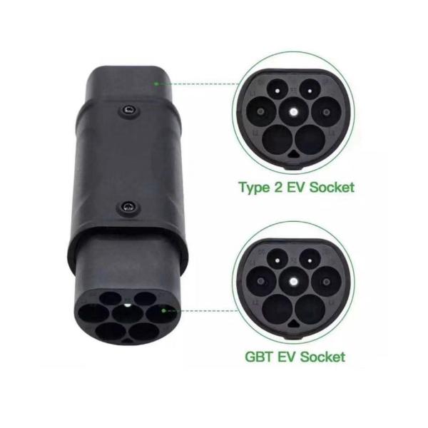 32A Type2 To Gbt 3phase EV Charger Adapter Power Off Button 22kw GB/T Converter