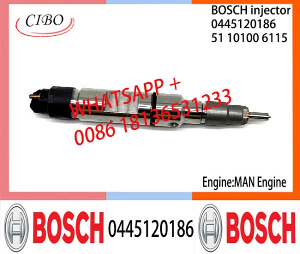 Conjunto original 0445120186 do injetor de combustível 51101006115 de BOSCH 0445120186 51101006115 para a VW do HOMEM