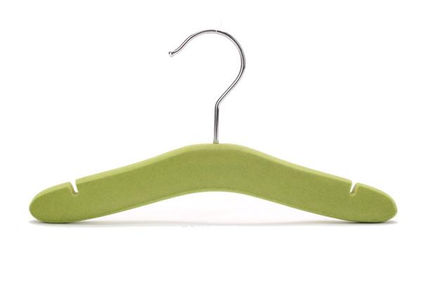 Betterall Non Slip Velvet Finished Green Colored Home Usage Wooden Kids Coat Hangers
