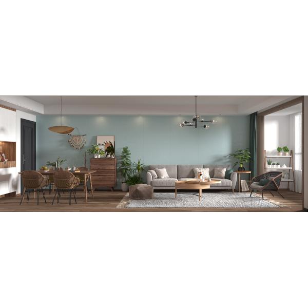 Зеленым спеченная фарфором комната каменной плитки живя текстурировала стену Salb шифера