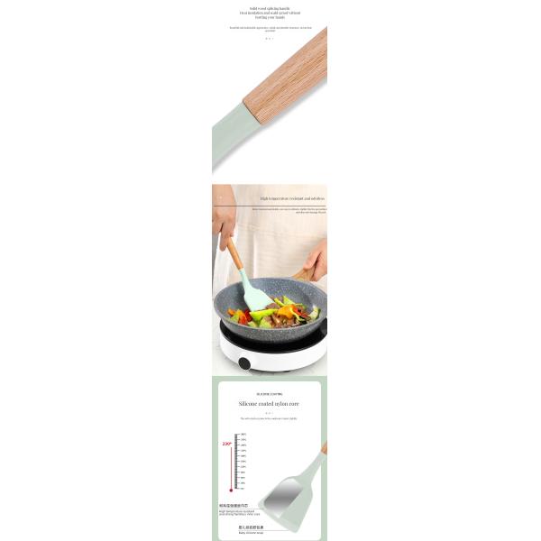 Wooden Handles Kitchen Utensils Set With Customized Logo Acceptable For Cooking Tools