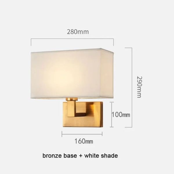 USB Wall Lights with Switch Rectangle White Yellow Fabric mirror front light(WH-MR-95)