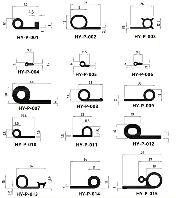 Heat Resistant High Temperature Extruded P Shaped Oven Door Seal Gasket Strip in Black/White/Red