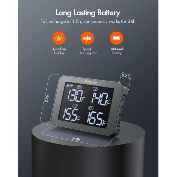 SS304 Grill / Barbecue Meat Thermometer Bluetooth Remote Monitor with 4 probes