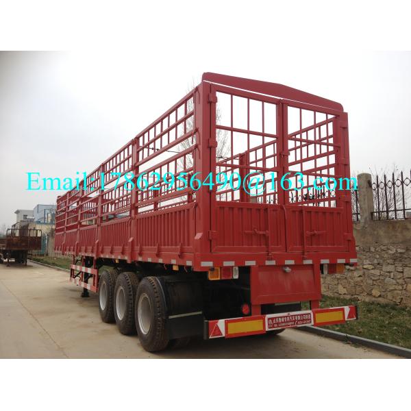 Bulk Cargo Transport Heavy Duty Semi Trailers High Wall Fence Truck 60 Ton