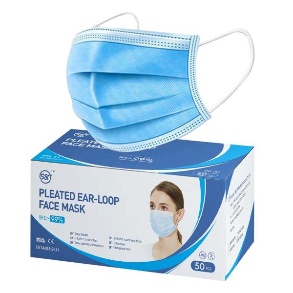 medical disposable products factory custom disposable 3 layer medical surgical face mask