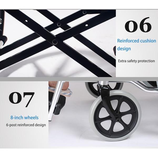 28*89*100cm fauteuil roulant pliable manuel en alliage d'aluminium fauteuil roulant léger sur mesure