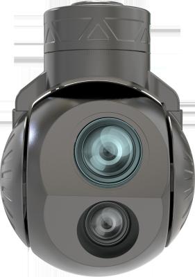 Metal Frame 64MM Dia Eo Gimbal Dual Axes Dual Sensors Fixed Focus TV Cameras With Two Different FOV For Surveillance