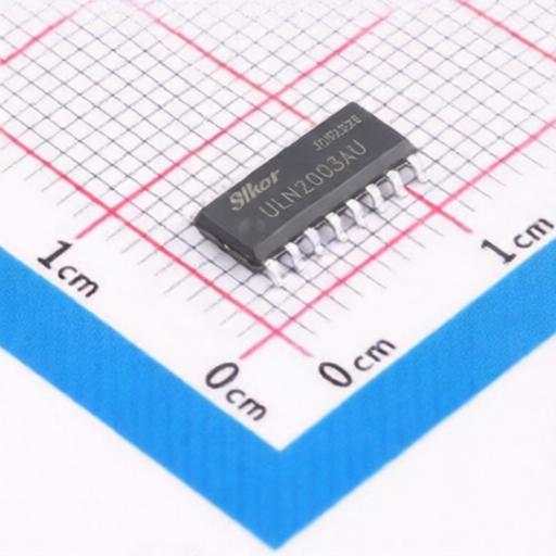 High current Darlington transistor array Slkor ULN2003AU featuring seven NPN pairs for relay lamp and display driver