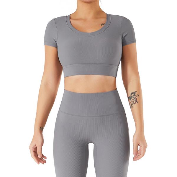 Oem Factory Manufacturer Custom Logo Crop Top Fast Dry Midriff Baring Shirts