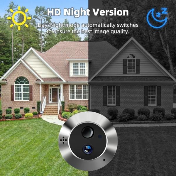 Tuya Smart 3MP WiFi Peephole Door Camera – 4.3 LCD Viewer with PIR Motion Detection, 2-Way Audio, Night Vision & 5000mAh Battery
