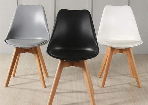 High-quality modern beech wood legs tulip colored plastic dining chair,
