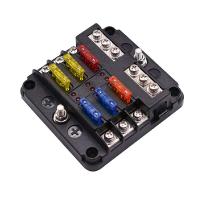 Bloc de fusible de 6 manières avec 6-Circuit ATC/au sol ATO Fuse Box Holder avec l'indicateur négatif de lumière de l'autobus LED