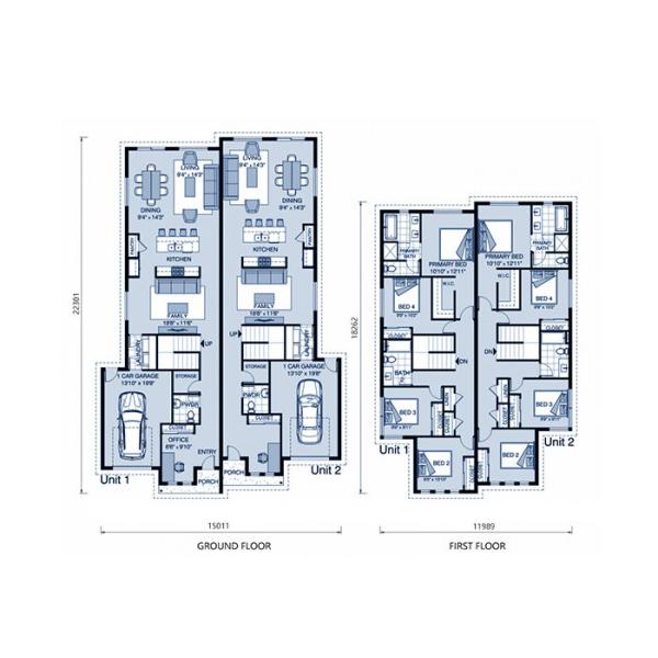 Prefabricado de lujo Casa de 4 dormitorios Kit Cuadro de acero de calibre ligero
