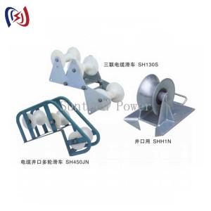Telecom Underground Cable Pithead Roller Three Connected Conductor Stringing