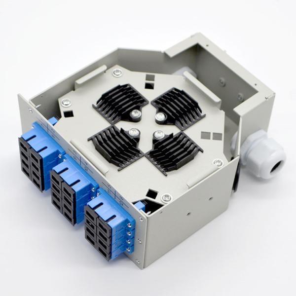 24fibers Din-Rail Fiber Optic Termination Box Cold-Roll Steel 12 Ports Sc Duplex