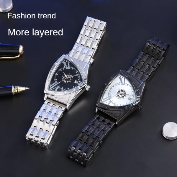 Business Style Stainless Steel Pointer Quartz Watch 20mm Band  Width