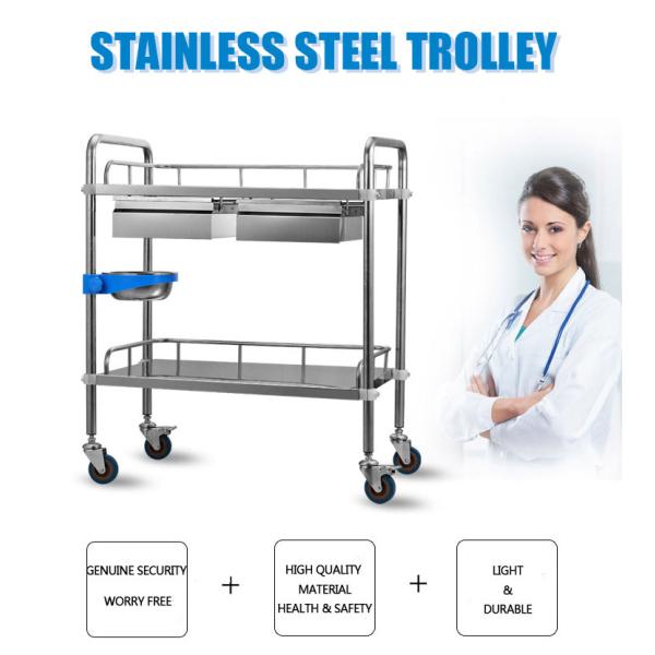 Вагонетка нержавеющей стали пользы больницы штуцеров лаборатории вагонетки аппаратуры