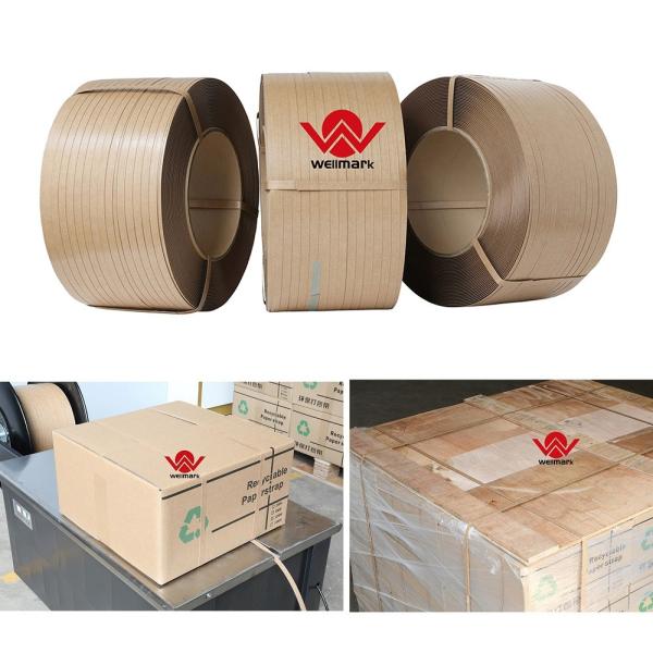 Kraft Paper Strapping Tape / Recyclable Paper Strap For Packing Carton Box