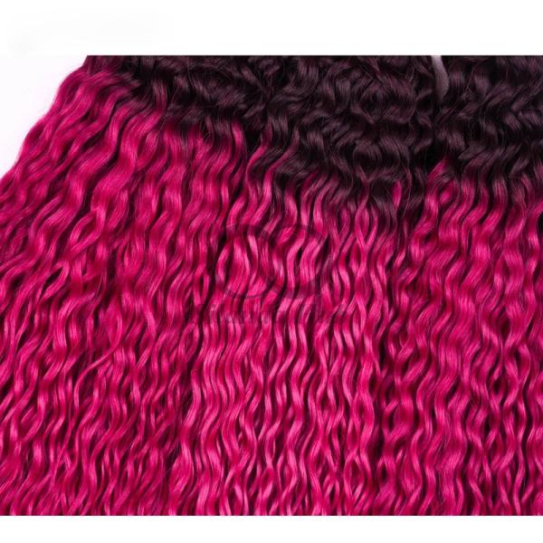 #T1B/Rose Red Kinky Curly Remy Human Hair Bundles Sew In Weave Bundles Brazilian Bundle Deals