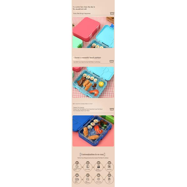 Plastic Dual-Tier Hinged Metal Tin Lunch Box Durable and Practical for Work or School