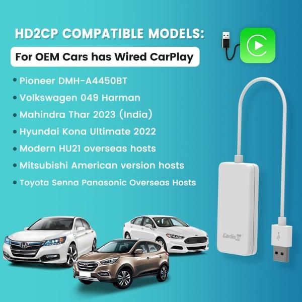 HD2CP Wired Carplay to HDMI 1080P Wired Dongle
