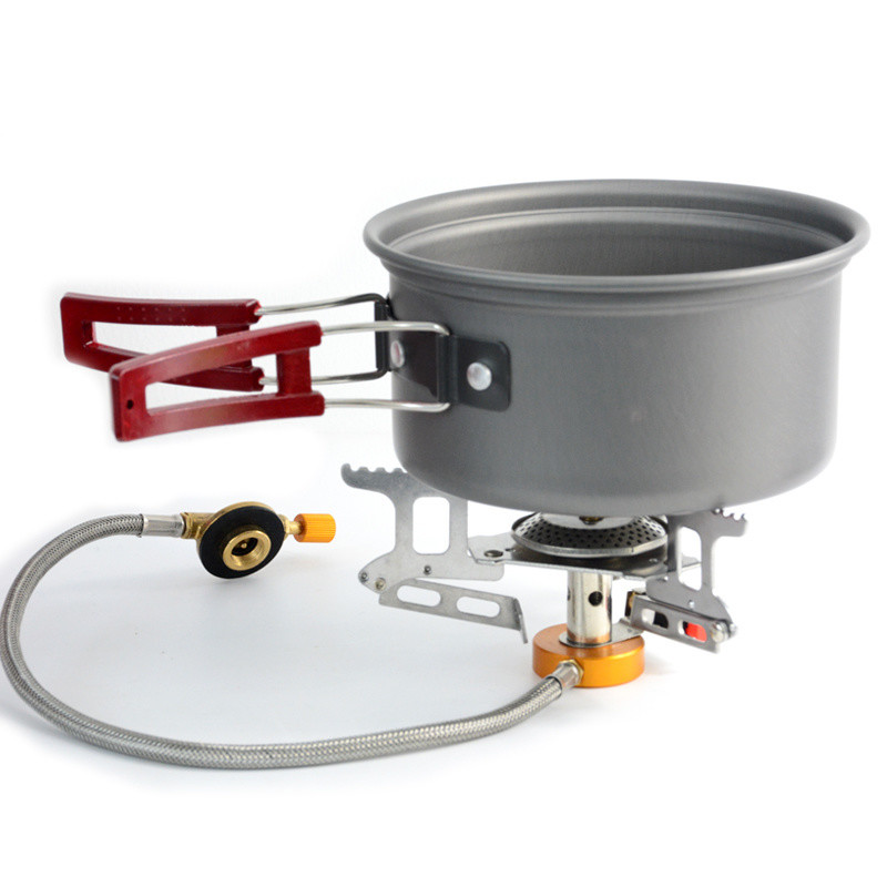 Return refunds Outdoor Camping Cookware Mess Kit Aluminum Cooking Pot Frying Pan Set