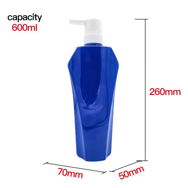 Factory Custom Shampoo Hair Conditioner Bottles 600ml PET Plastic Lotion Shower Gel Body Wash Bottles with Pump Dispenser
