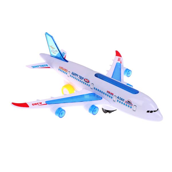 Ensamblaje DIY Airbus Avión piloto automático Relámpago Sonido Musical Iluminación juguetes Avión eléctrico juguete para niños Niños