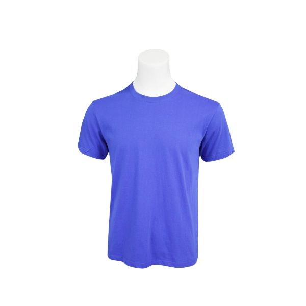 100% Cotton Personalized Men Crew Neck Solid Blue T-Shirt