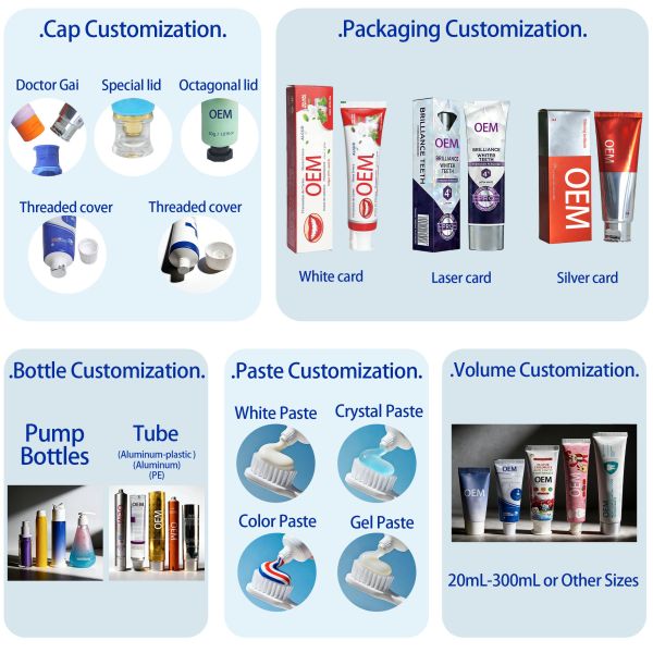 Teeth Whitening Custom Mint Flavored Toothpaste Featuring Activated Bamboo Charcoal and Personalized Customized Formula